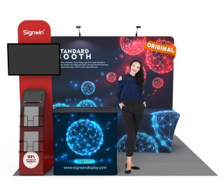 Custom 10x10ft Standard Multi-Functional Monitor Media Trade Show Display Booth Kit 32