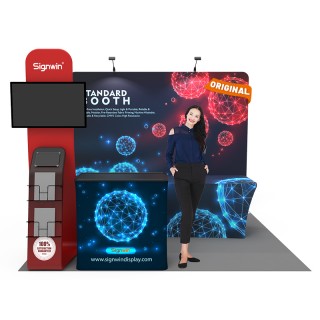 Custom 10x10ft Standard Multi-Functional Monitor Media Trade Show Display Booth Kit 32