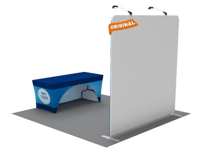 Custom 10x10ft Standard Flat Backdrop & Stretch Fit Open-Back Tablecloth Trade Show Display Booth Kit 33