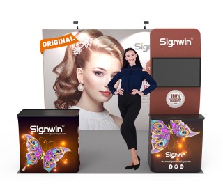 Custom 10x10ft Standard Monitor Table & Case to Podium Pop Up Trade Show Display Booth Kit 34