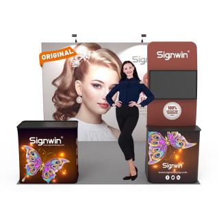 Custom 10x10ft Standard Monitor Table & Case to Podium Pop Up Trade Show Display Booth Kit 34