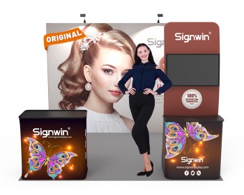 Custom 10x10ft Standard Monitor Table & Case to Podium Pop Up Trade Show Display Booth Kit 34