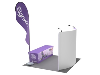 Custom 10x10ft Standard Curved Backdrop, Tablecloth & Flag Tension Fabric Trade Show Display Booth Kit 36 Custom 10x10ft Standard Curved Backdrop, Tablecloth & Flag Tension Fabric Trade Show Display Booth Kit 36