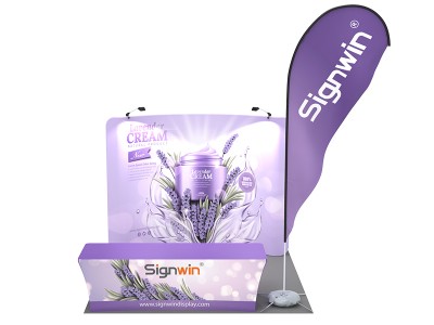 Custom 10x10ft Standard Curved Backdrop, Tablecloth & Flag Tension Fabric Trade Show Display Booth Kit 36 Custom 10x10ft Standard Curved Backdrop, Tablecloth & Flag Tension Fabric Trade Show Display Booth Kit 36