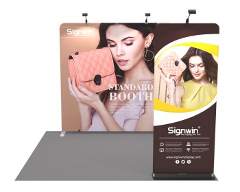 Custom 10x10ft Standard Flat Backdrop & Economic Panel Tension Fabric Trade Show Display Booth Kit 41