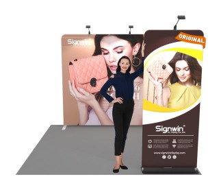 Custom 10x10ft Standard Flat Backdrop & Economic Panel Tension Fabric Trade Show Display Booth Kit 41