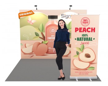 Custom 10x10ft Standard Straight Backwall & Roll Up Banner Pop Up Trade Show Display Booth Kit 48