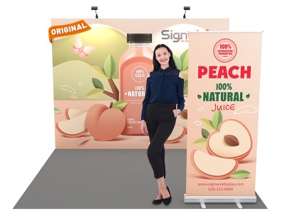 Custom 10x10ft Standard Straight Backwall & Roll Up Banner Pop Up Trade Show Display Booth Kit 48