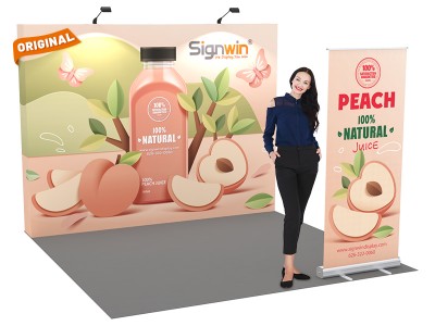Custom 10x10ft Standard Straight Backwall & Roll Up Banner Pop Up Trade Show Display Booth Kit 48
