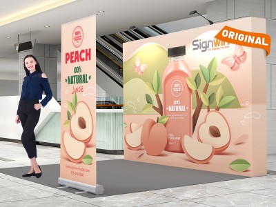 Custom 10x10ft Standard Straight Backwall & Roll Up Banner Pop Up Trade Show Display Booth Kit 48