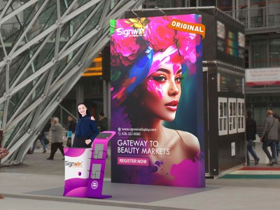 Custom 10x10ft Standard Straight Tall Backwall & Display Counter & iPad Literature Banner Stand Pop Up Trade Show Display Booth Kit 53