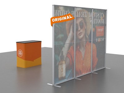 Custom 10x10ft Standard Easystem SEG Backwall & Case to Podium SEG Trade Show Display Booth Kit 05