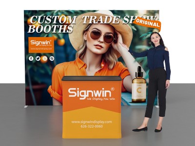 Custom 10x10ft Standard Easystem SEG Backwall & Case to Podium SEG Trade Show Display Booth Kit 05