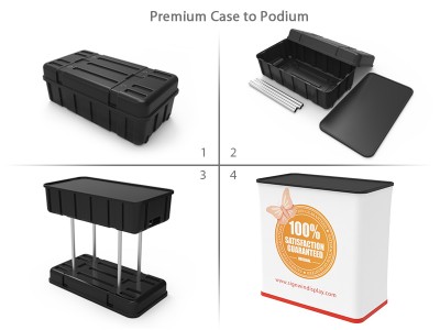 Custom 10x10ft Standard Easystem SEG & iPad Literature Stand & Case to Podium SEG Trade Show Display Booth Kit 06