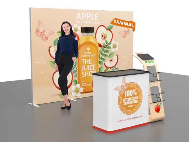 Custom 10x10ft Standard Easystem SEG & iPad Literature Stand & Case to Podium SEG Trade Show Display Booth Kit 06