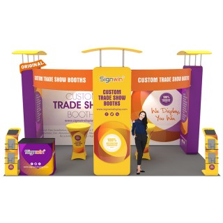 Custom 10x20ft Inline & Peninsula 3D Vertical Column Trade Show Display Booth Kit S