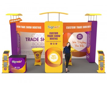 Custom 10x20ft Inline & Peninsula 3D Vertical Column Trade Show Display Booth Kit S