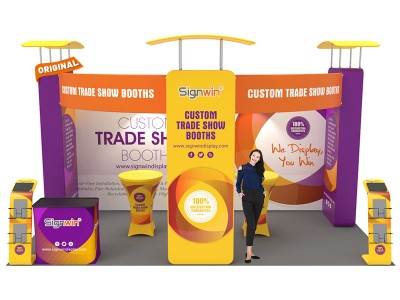 Custom 10x20ft Inline & Peninsula 3D Vertical Column Trade Show Display Booth Kit S Custom 10x20ft Inline & Peninsula 3D Vertical Column Trade Show Display Booth Kit S
