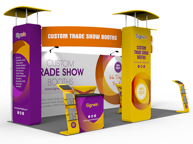 Custom 10x20ft Inline  Peninsula 3D Vertical Column Trade Show Display  Booth Kit S Signwin ®