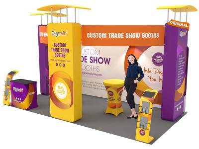 Custom 10x20ft Inline & Peninsula 3D Vertical Column Trade Show Display Booth Kit S Custom 10x20ft Inline & Peninsula 3D Vertical Column Trade Show Display Booth Kit S