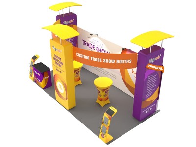 Custom 10x20ft Inline & Peninsula 3D Vertical Column Trade Show Display Booth Kit S Custom 10x20ft Inline & Peninsula 3D Vertical Column Trade Show Display Booth Kit S
