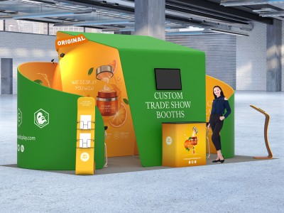 Custom 10x20ft Private Enclosure & Archy Monitor Trade Show Display Booth Kit T