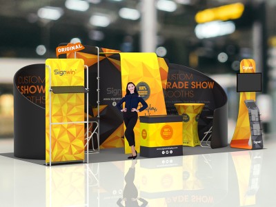 Custom 10x20ft 7-Shaped Archy 3D Horizontal Column & Enclosure Trade Show Display Booth Kit U