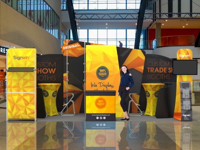 Custom 10x20ft 7-Shaped Archy 3D Horizontal Column & Enclosure Trade Show Display Booth Kit U