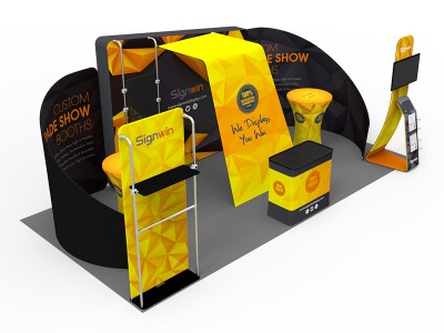 Custom 10x20ft 7-Shaped Archy 3D Horizontal Column & Enclosure Trade Show Display Booth Kit U