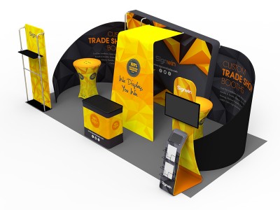 Custom 10x20ft 7-Shaped Archy 3D Horizontal Column & Enclosure Trade Show Display Booth Kit U