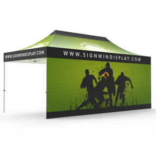 10x20 Custom Pop Up Canopy Tent & Single-Sided Full Backwall