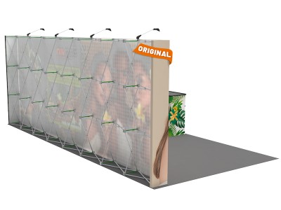 Custom 10x20ft Standard Straight Backwall & Case to Podium Pop Up Trade Show Display Booth Kit 04