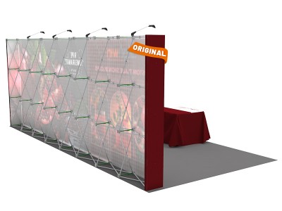 Custom 10x20ft Standard Straight Backwall & 8ft Printed Loose Table Throw Pop Up Trade Show Display Booth Kit 08