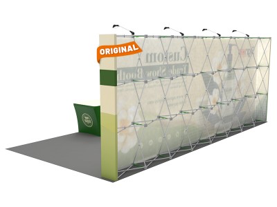 Custom 10x20ft Standard Straight Backwall & 8ft Printed Stretch Fit Back-Zippered Table Throw Pop Up Trade Show Display Booth Kit 12