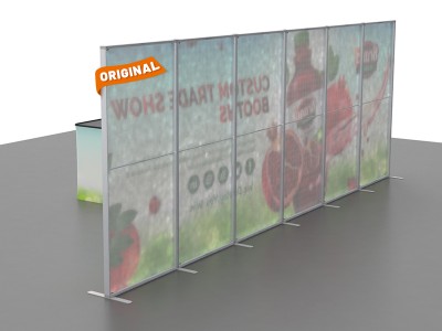 Custom 10x20ft Standard Modular Easystem SEG Backwall & Case to Podium SEG Trade Show Display Booth Kit 02