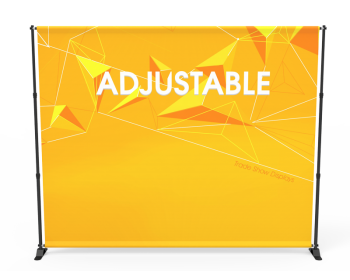 Custom 10ft Adjustable Large Tube Telescopic Tension Fabric Backdrop Banner Stand Display (Frame + Graphic)