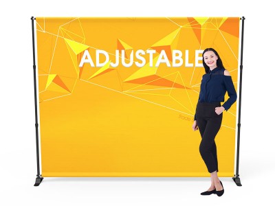 Custom 10ft Adjustable Large Tube Telescopic Tension Fabric Backdrop Banner Stand Display