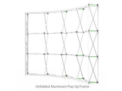 Custom 10ft Curved & Printing Fabric Pop Up Trade Show Booth Backwall Display with Premium Case to Podium