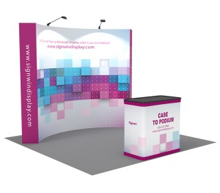 Custom 10ft Straight & Solid Fabric Pop Up Trade Show Backwall Display ...