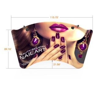 Custom 10ft Curved & Collapsible Tension Fabric Trade Show Backwall Display