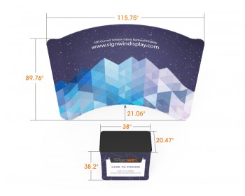 Custom 10ft Curved & Recyclable Tension Fabric Trade Show Booth Backwall Display with Durable Case to Podium