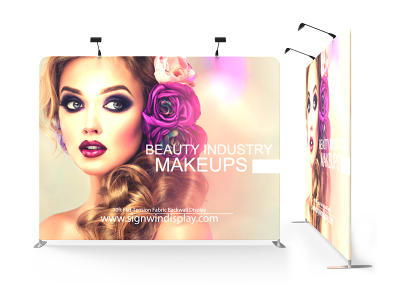 Custom 10ft Flat & Durable Tension Fabric Trade Show Backwall Display (Frame + Graphic)