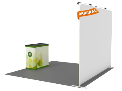 Custom 10ft Flat & Attractive Tension Fabric Trade Show Booth Backwall Display with Durable Case to Podium