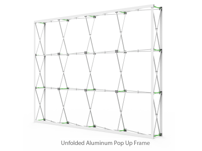Custom 10ft Flat & Foldable Fabric Pop Up Trade Show Booth Backwall Display with Premium Case to Podium