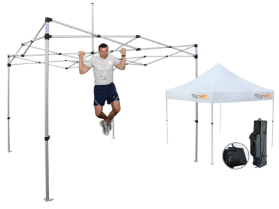 Custom 10x10 Pop Up Canopy Tent & 2-Sided Full Backwall & 2 x 1-Sided Half Sidewalls & 6ft Open-Back Table Cover Booth Kit 21