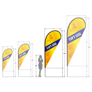 11ft Teardrop Flag with Cross Base & Water Bag 