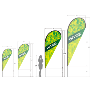 11ft Teardrop Flag with Ground Stake
