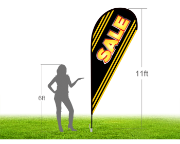 11ft SALE Stock Teardrop Flag with Ground Stake 02