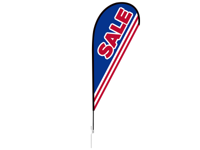 11ft SALE Stock Teardrop Flag with Ground Stake 03