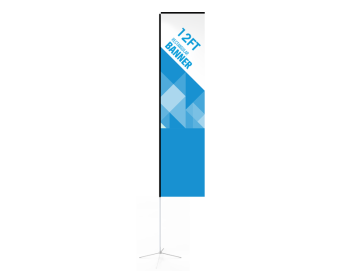 Custom Rectangular Flags Logo Printing & Pole + Base - Signwin